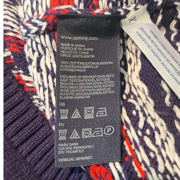 Tommy Hilfiger red white blue cotton sweater - medium - Picture 4 of 4